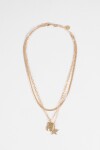 Collar triple cadena dijes dorado