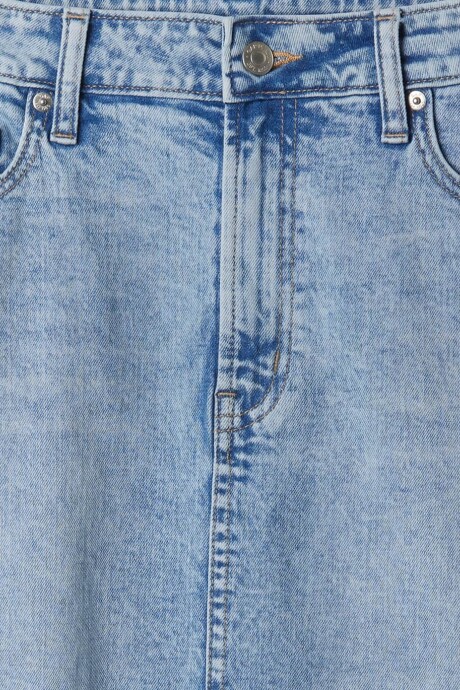 Pollera Midi De Jean Mujer Light Wash