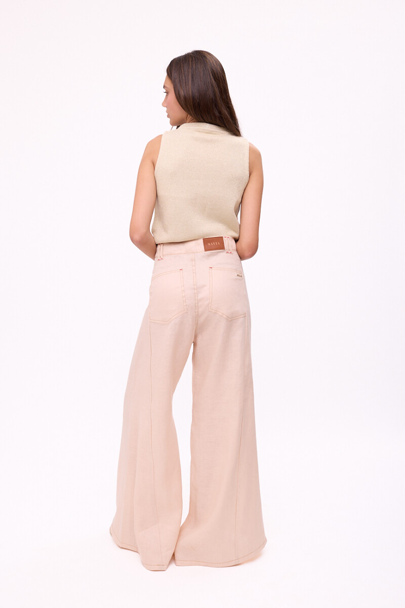PANTALON WIDE XL LINEN SS26 Manteca
