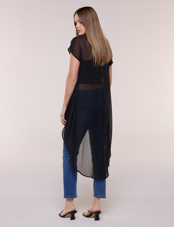 Blusa Larga Gasa NEGRO