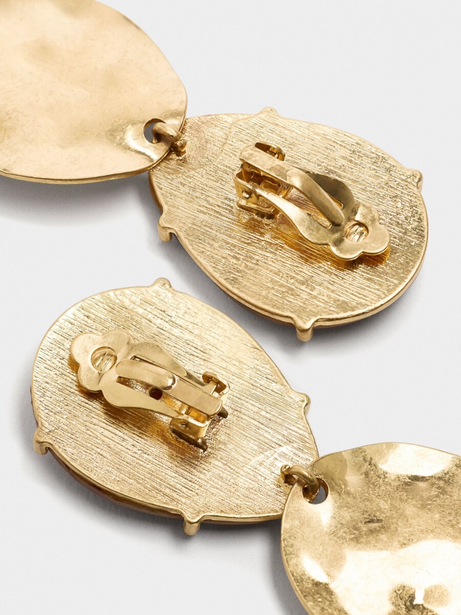 Pendientes Largos De Lágrima Efecto Carey marron