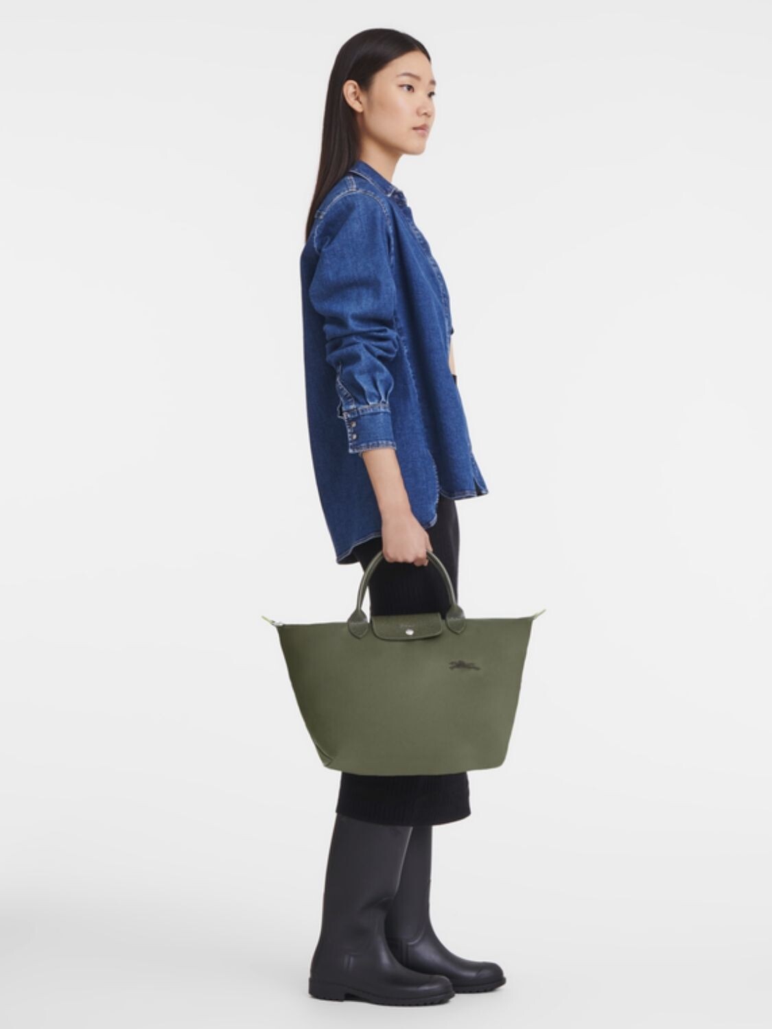 LONGCHAMP - Le Pliage Green Cartera de mano M Azul medio