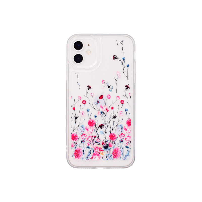 Protector para iPhone 11 transparente diseño flores Protector Para Iphone 11 Transparente Diseño Flores