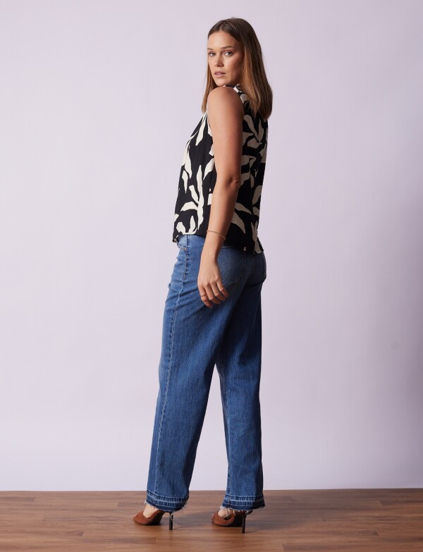 Blusa Printed NEGRO/CRUDO