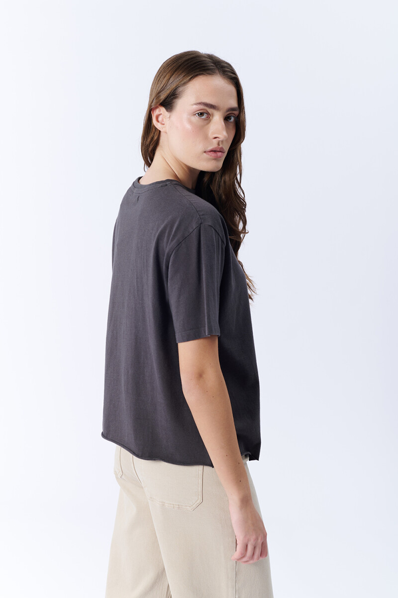 Remera manga corta pinzas laterales Gris Oscuro