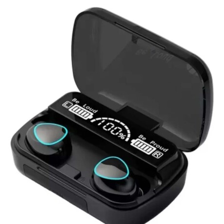 Set Auriculares Inalámbricos M10 BT + Cargador Pad Celular Negro