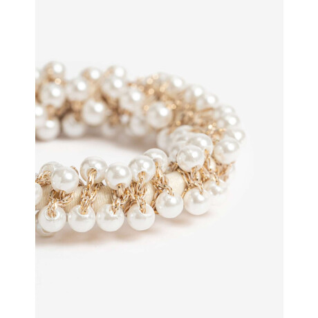 Gomitas Elásticas Con Perlas Blanco Nacarado/perlado