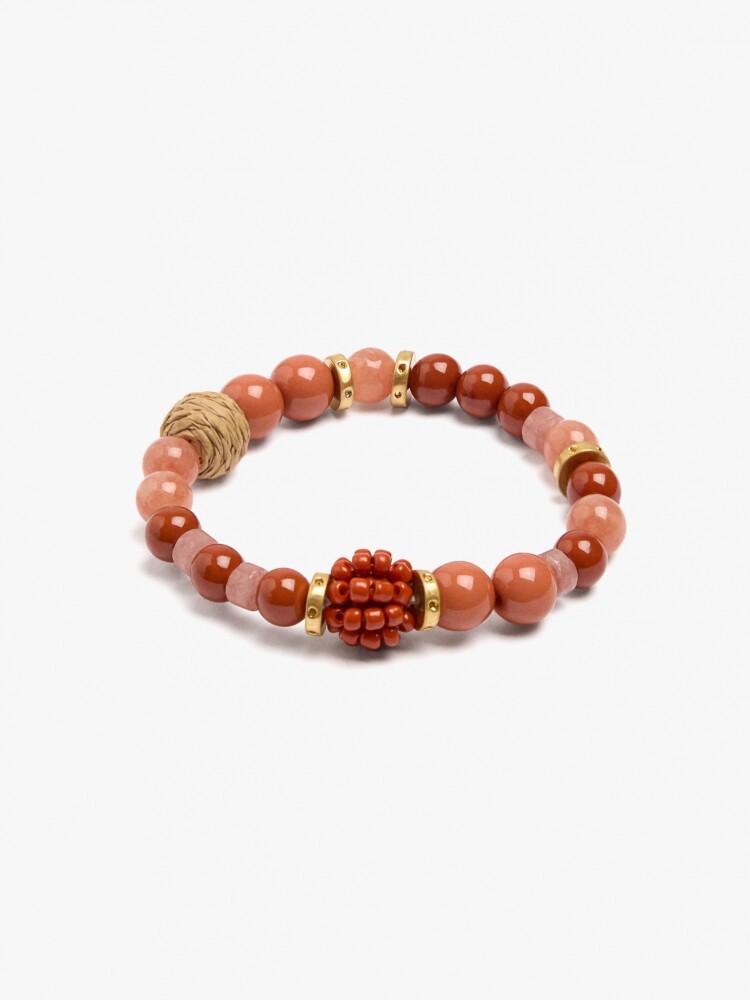 Pulsera Elástica Con Cuentas De Piedra multicolor