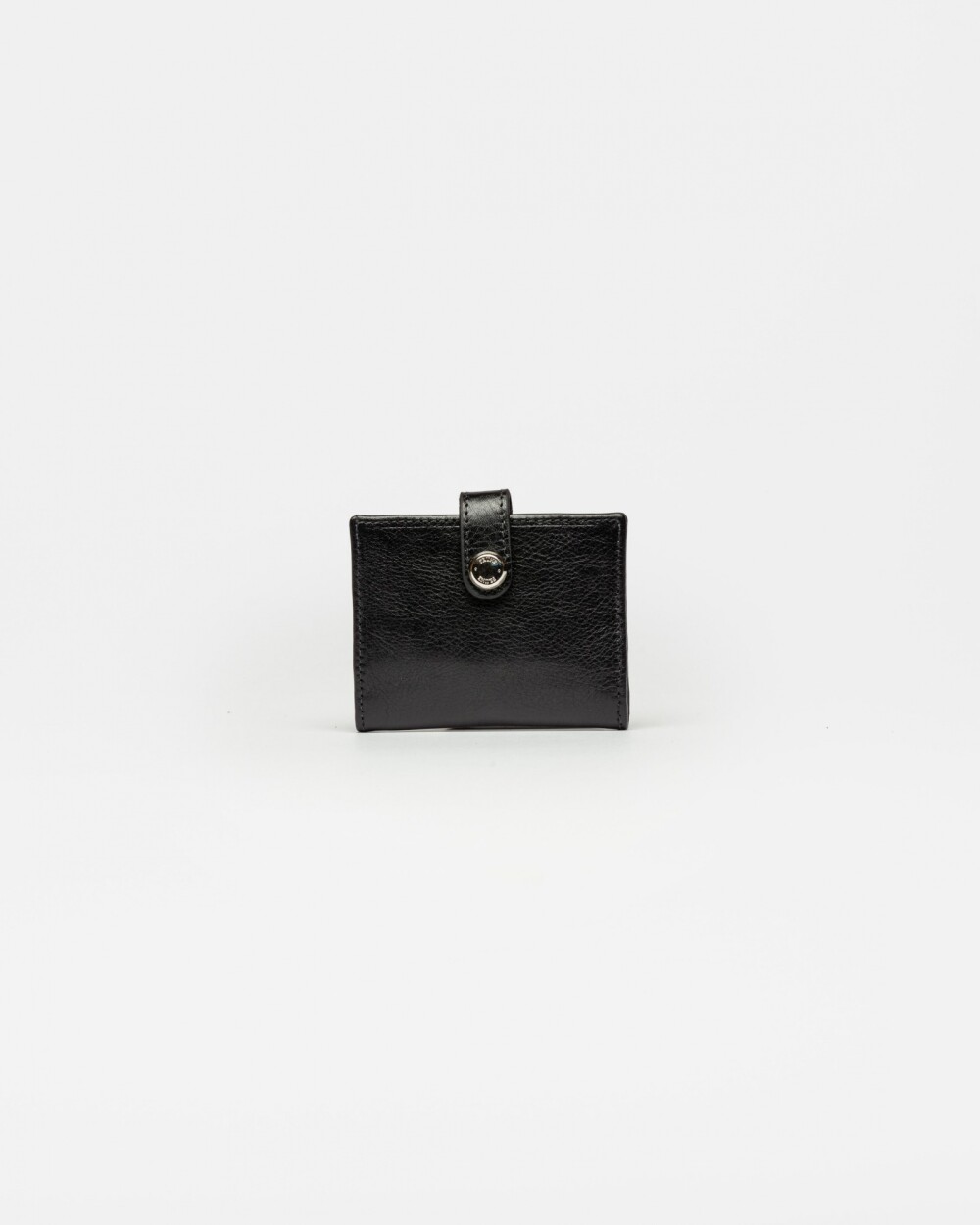 Tarjetero Sand en cuero liso satinado Negro