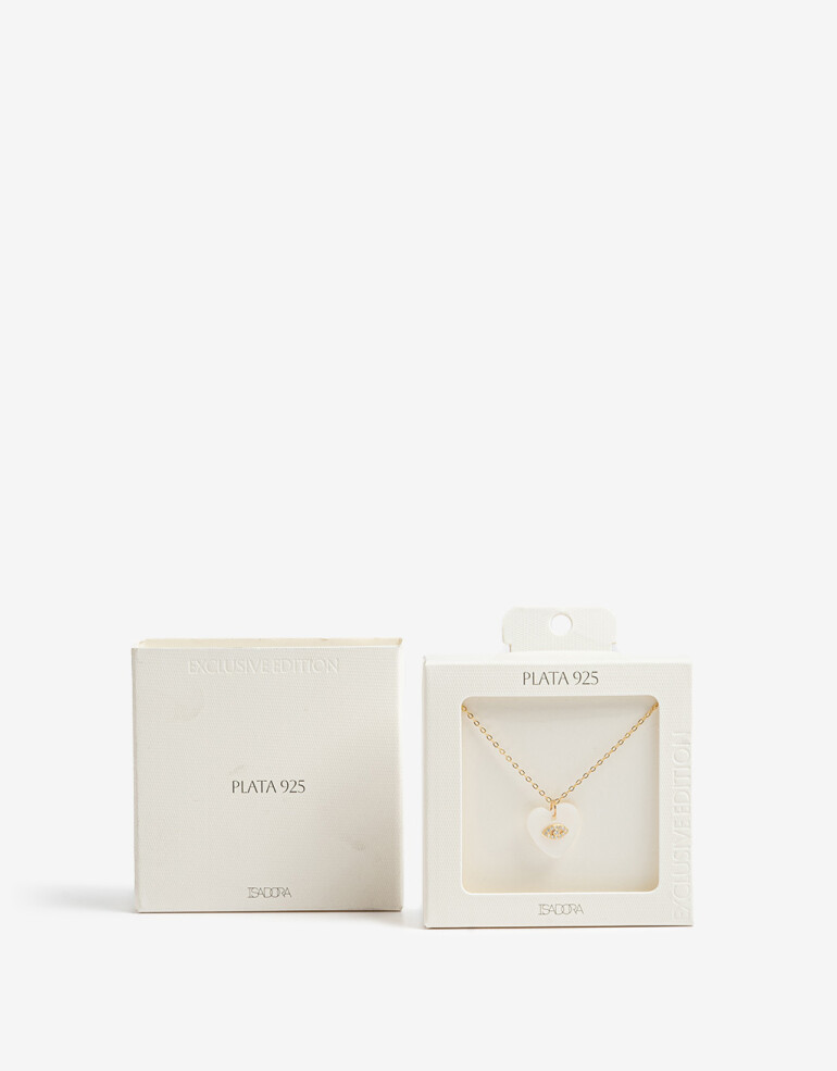 Cadena Corta con Dije Strass Collar Corto Plata 925 - Dorado