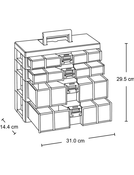Caja organizadora modular Rimax con 4 gavetas Caja organizadora modular Rimax con 4 gavetas