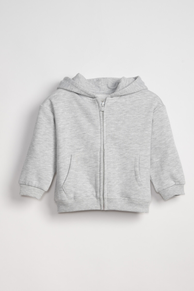 Campera Deportiva Estampa - Sol gris melange 