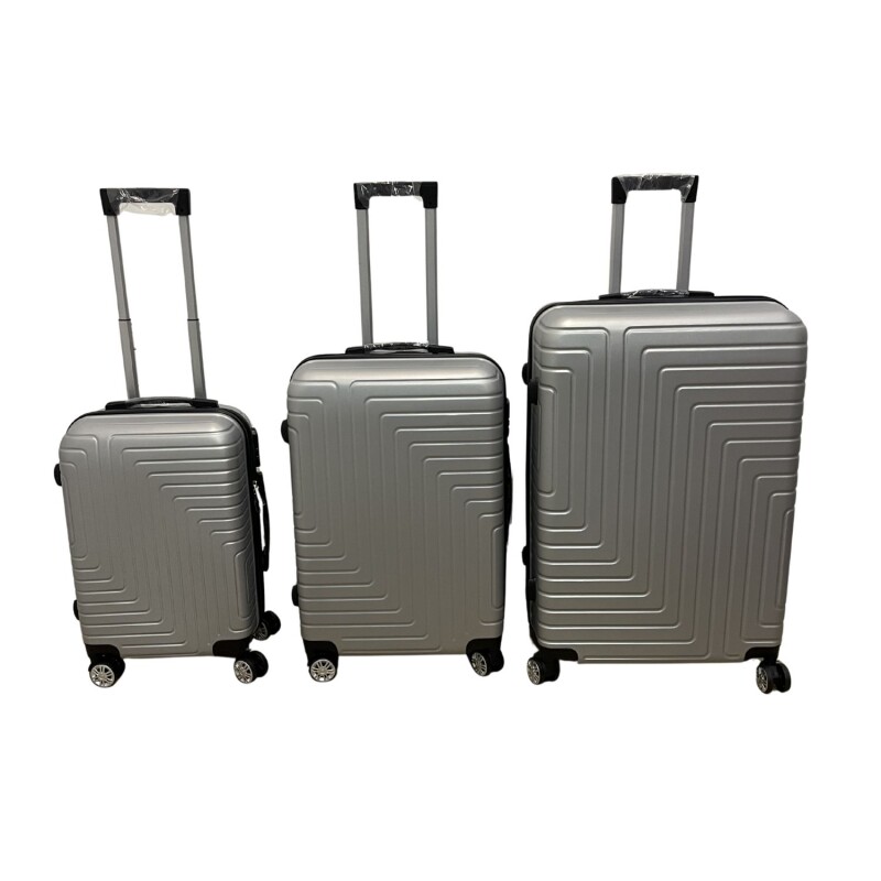 Set de 3 Valijas de Mano Rígidas Plateado
