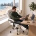 Silla Oficina Sillon Escritorio Ejecutiva Ergonomica Cuero con apoyapies IMBACK Color Blanco Silla Oficina Sillon Escritorio Ejecutiva Ergonomica Cuero con apoyapies IMBACK Color Blanco
