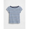 SS CAP SLV FITTED TEE_STRIPE BLUE STRIPE