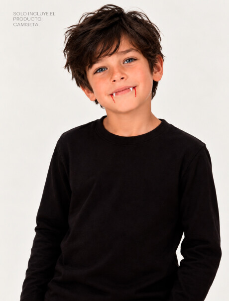 CAMISETA BÁSICA UNISSEX INFANTIL NEGRO