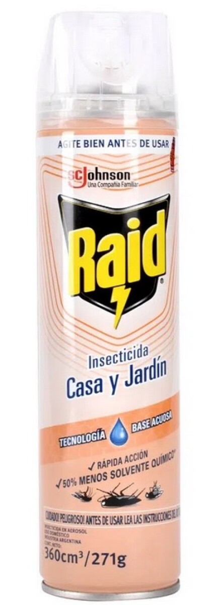 INSECTICIDA RAID CASA Y JARDIN RAID 390 CC 