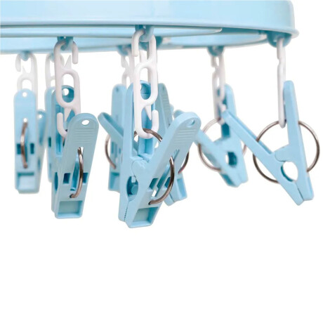 Mini Tendedero Ovalado 24 Palillos Plásticos para Ropa Mor Celeste