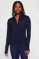 Polo Manga Larga Feather Tech+ Half-Zip Top Mujer Deep Navy