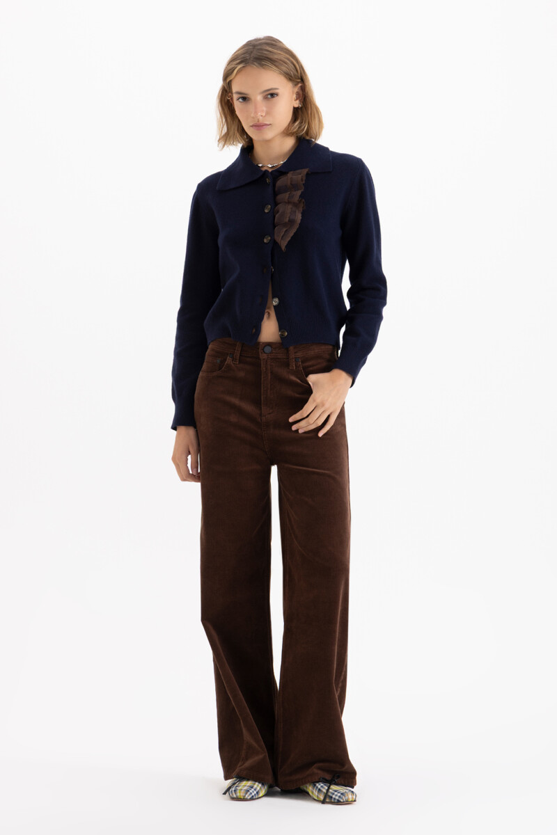 JEANS WIDE X CORD MARRON Marron