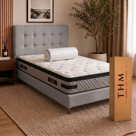 Sommier 1 Plaza HAMPTONS Platinum 90X190 Gris