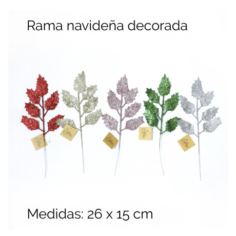 Rama Navideña Decorada 26 X 15 Cm Colores Surtidos Unica