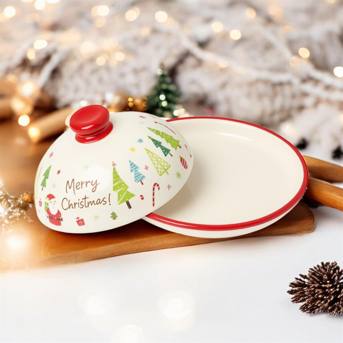 Plato con Cúpula Merry Christmas 