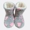 Pantufla Botín Diseño De Corazones Gris/Rosa