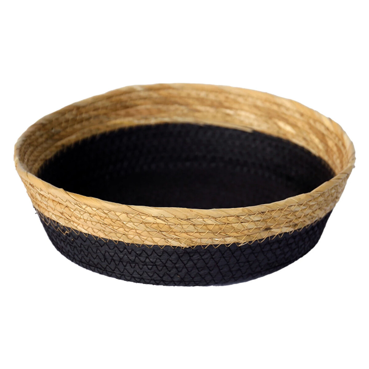 Cesto Canasto de Fibra Natural Paramount Decoración Ø30x9Cm - Negro 