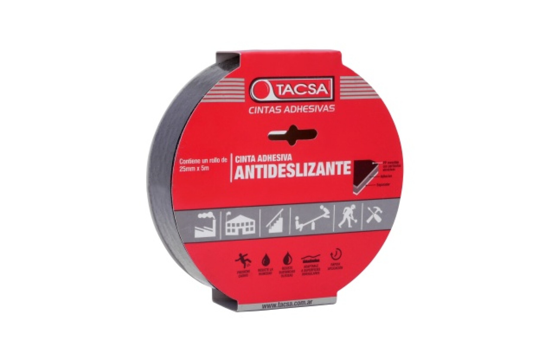 CINTA ADHESIVA ANTIDESLIZANTE 25MM X 5M 