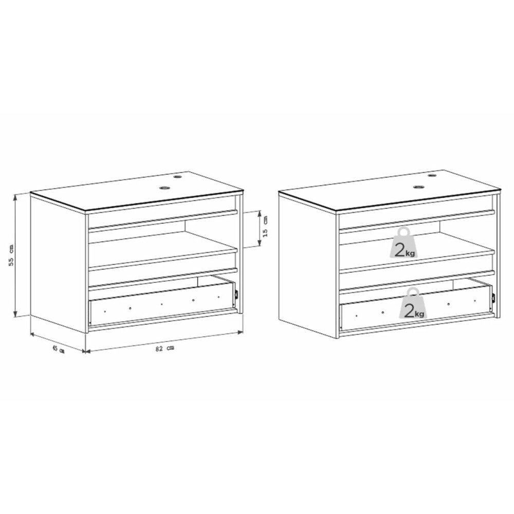 Mueble de baño suspendido Osaka Negro con tapa de vidrio sin bacha Mueble De Baño Suspendido Osaka Negro Con Tapa De Vidrio Sin Bacha