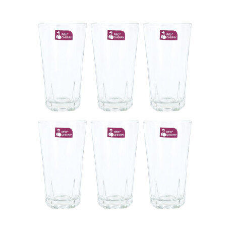 Set de 6 vasos de vidrio alto 285ml Red Cherry Set de 6 vasos de vidrio alto 285ml Red Cherry