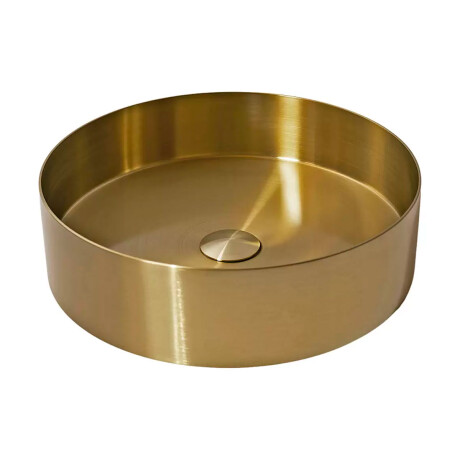 BACHA REDONDA ACERO INOX CON VALVULA POP UP 36X36X11 DORADA 000