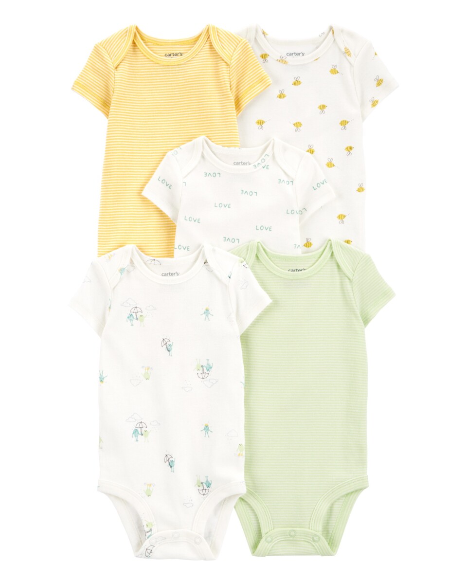 Pack cinco bodies de algodón, originales 