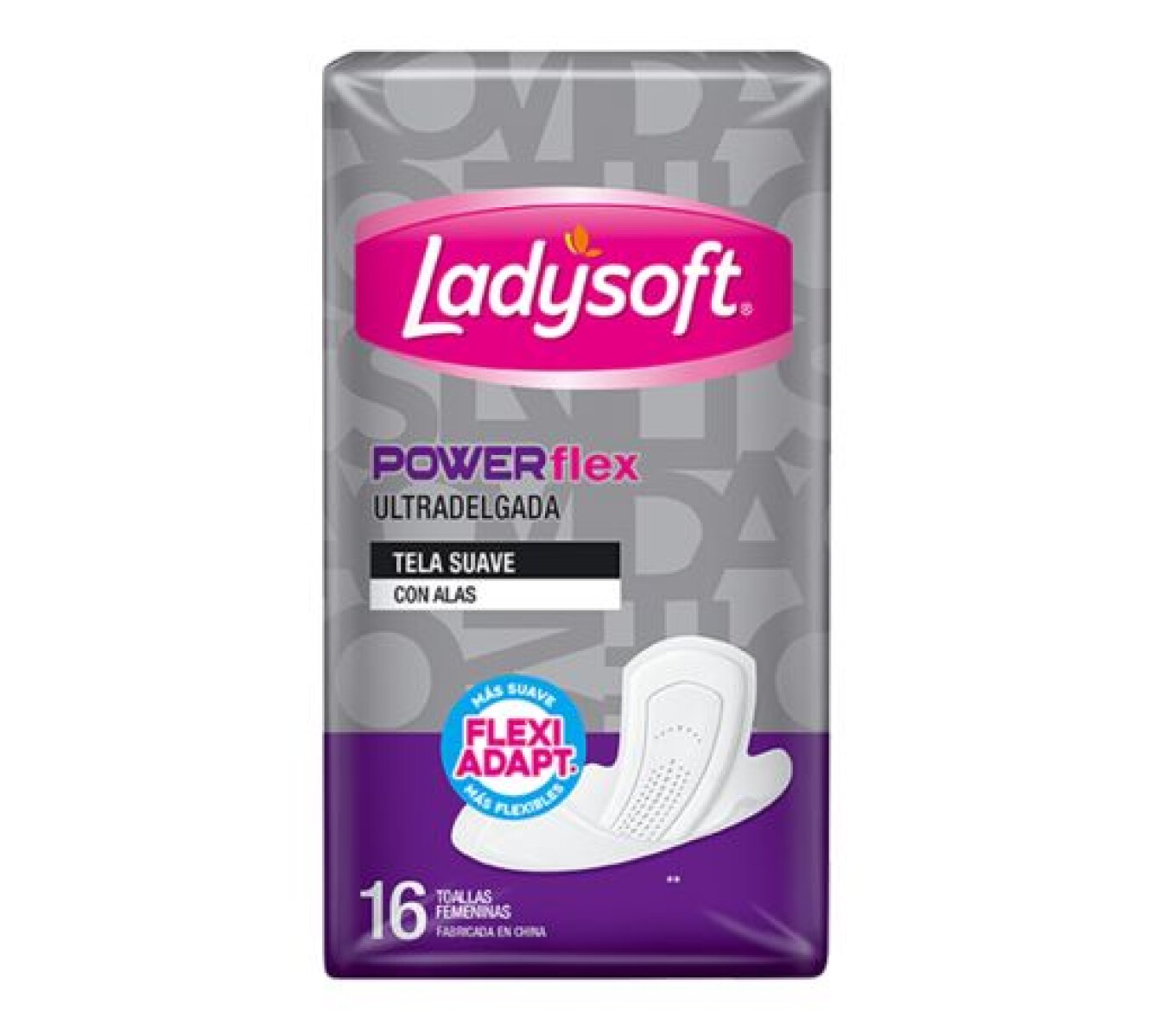 Ladysoft Toallitas Power Flex Ultradélgada 16 Unidades – Ajuste Seguro y Cómodo
