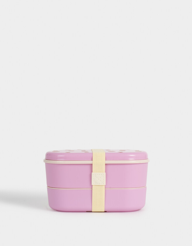 Artículos cocina Lunchera Con Cubiertos - Rosa Claro
