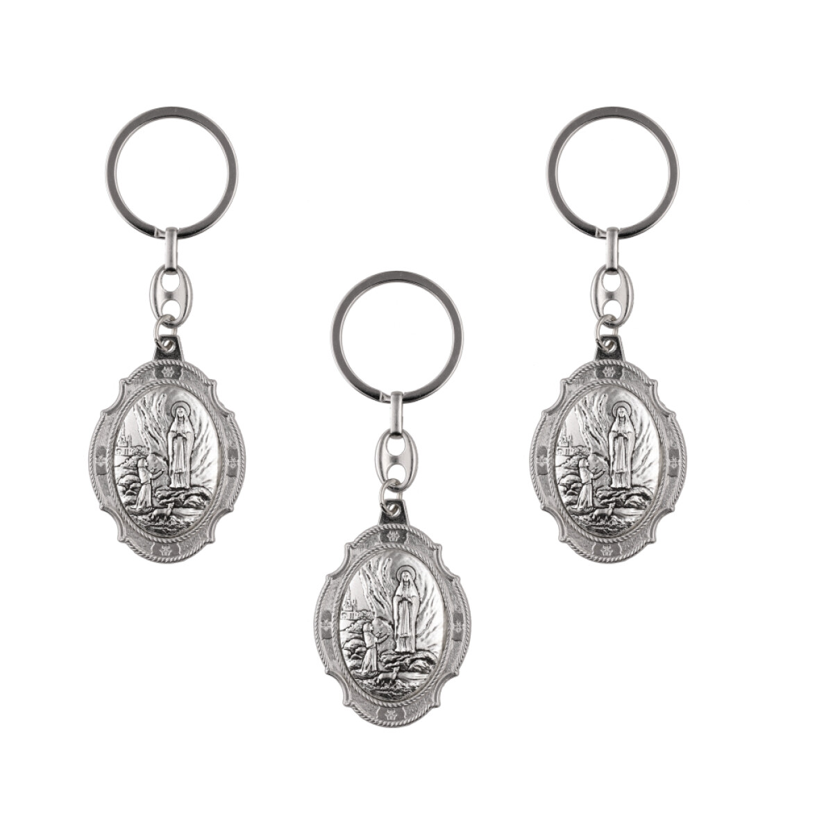 LLAVEROS DE METAL DE SANTOS X3 UNIDADES - Gp119/virgen De Lourdes 