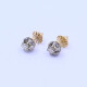 Caravanas oro 18k 2 tonos con brillantes. Caravanas oro 18k 2 tonos con brillantes.