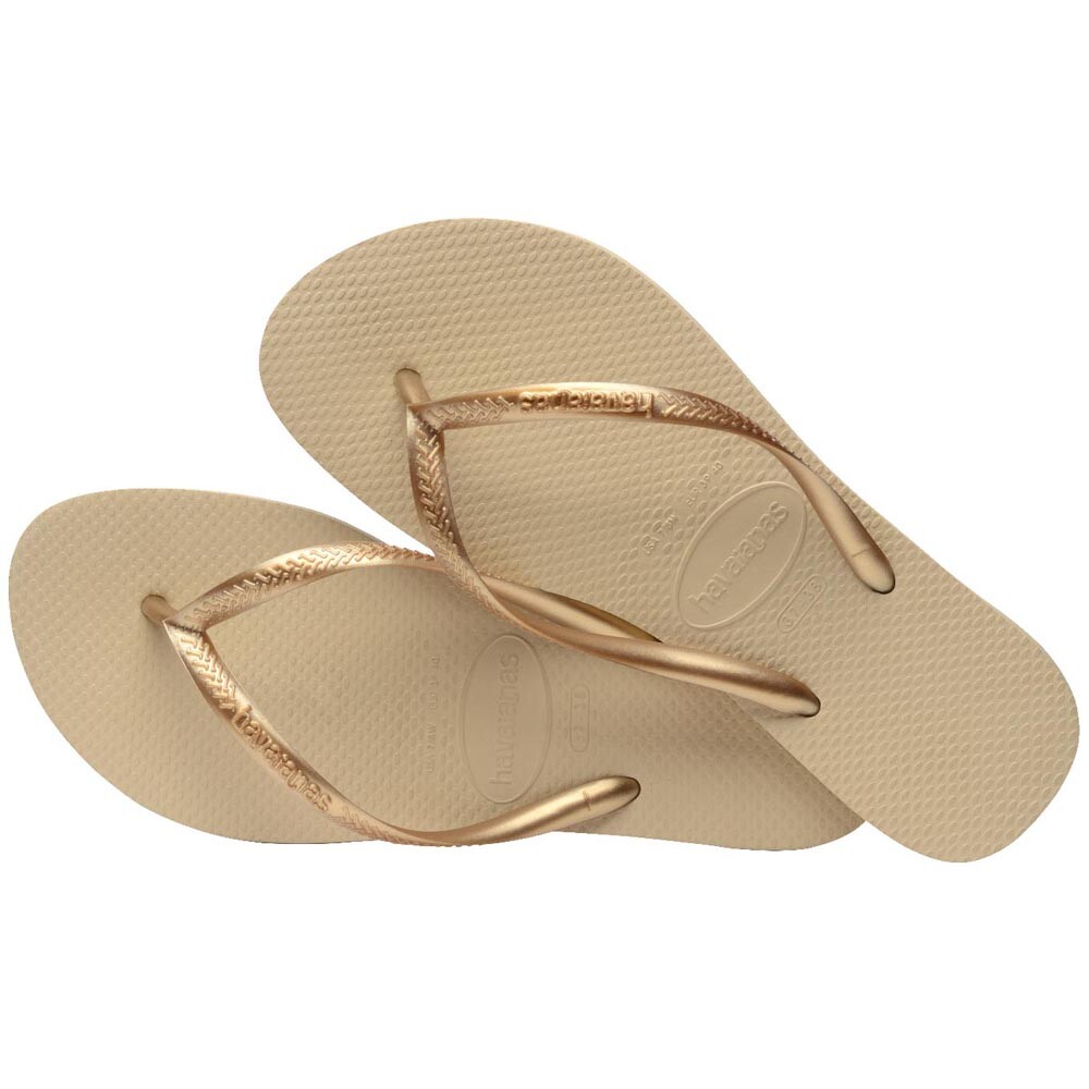 Sandalias Havaianas Slim Mujer Gris Arena/Dorado Claro