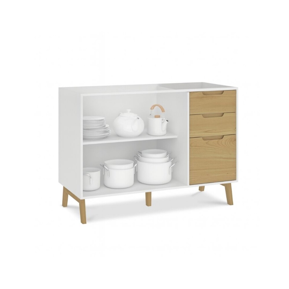 BAJO MESADA LINEA WOOD BLANCO