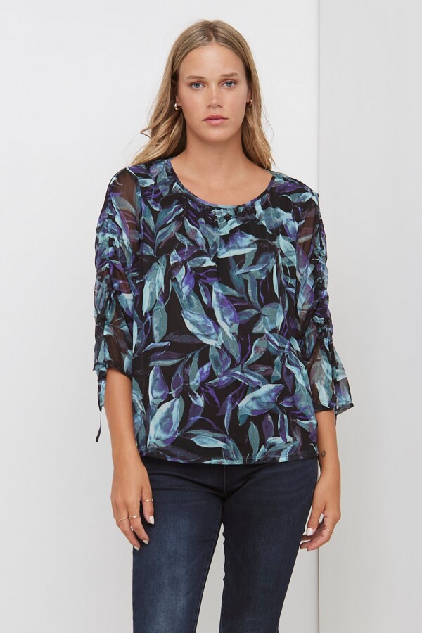 Blusa Tul Print MULTI/VERDE