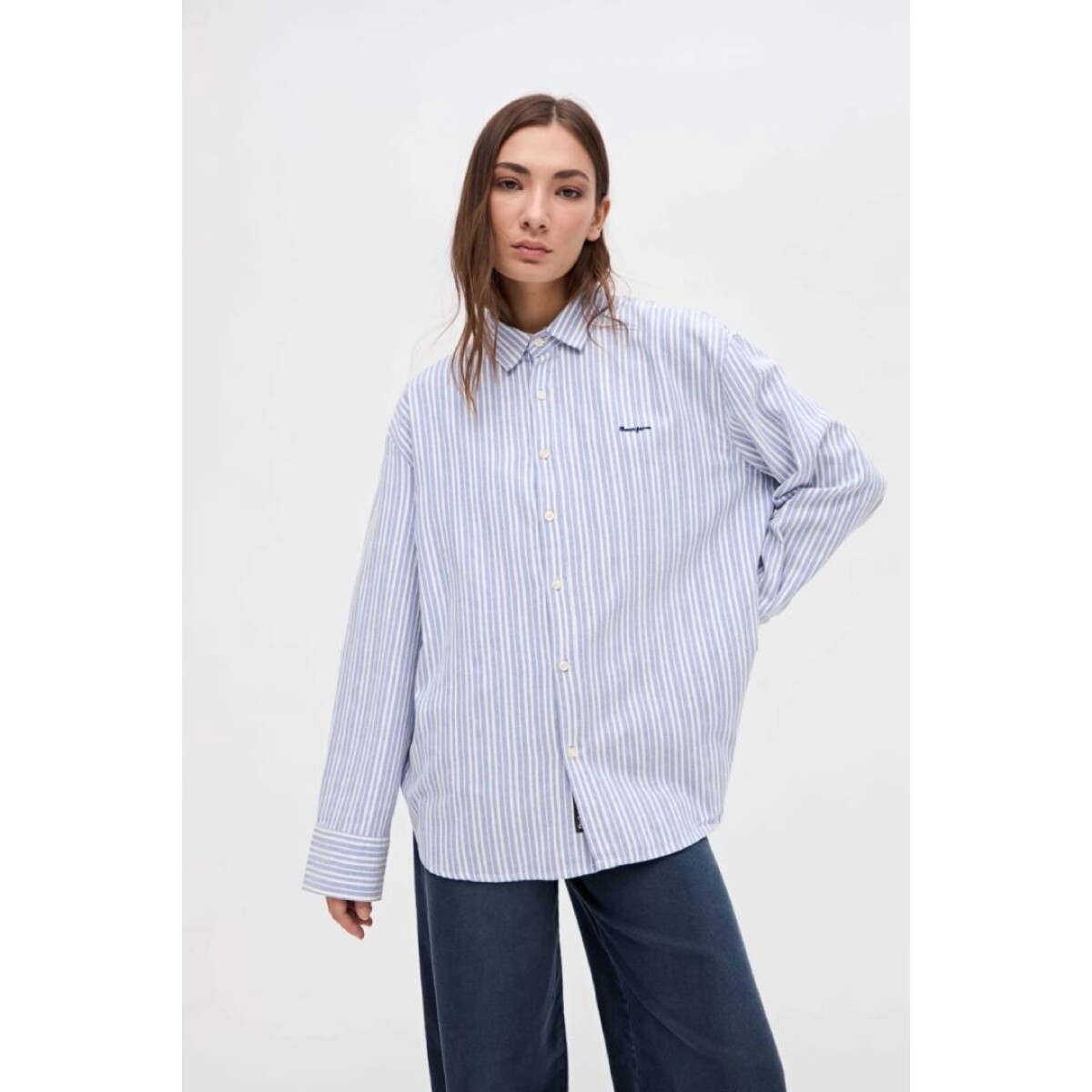 Camisa Cher - Rayas celeste 