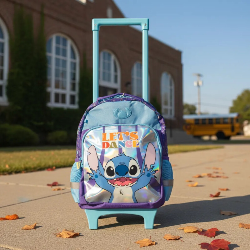 Mochila 35cm Stitch Carrito Celeste Stitch Mochila 35cm Stitch Carrito Celeste Stitch