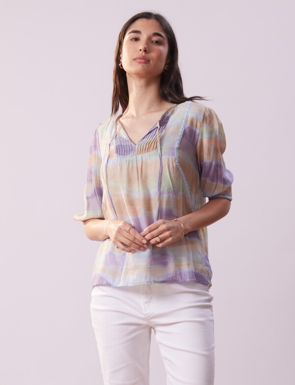 Blusa Gasa MULTI/LAVANDA