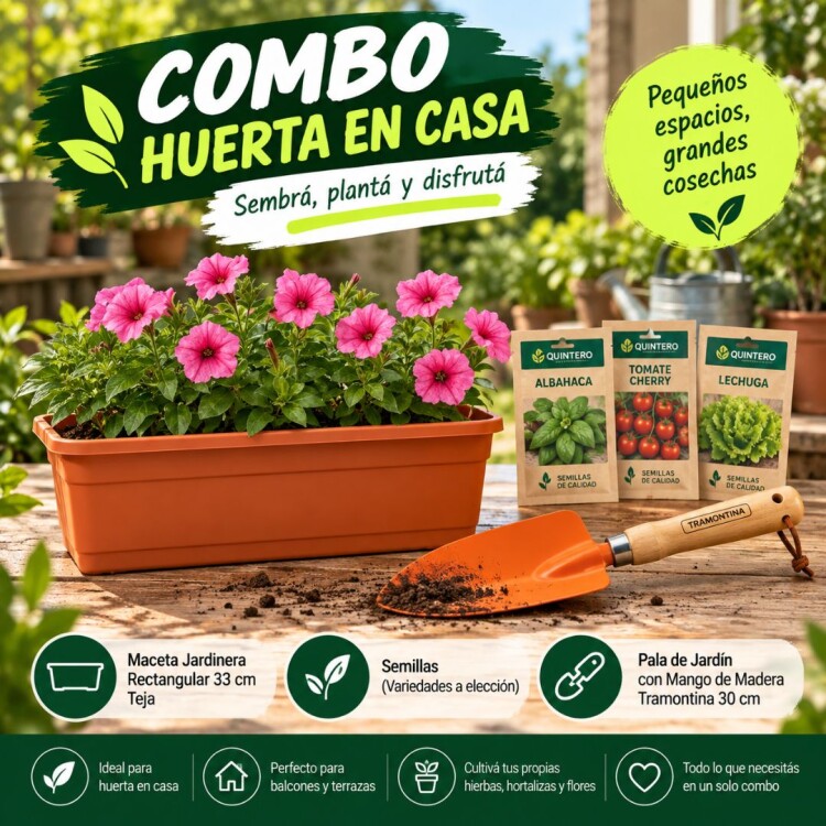Combo Huerta en Casa Jardinera + Semilla + Pala de Jardín Combo Huerta en Casa Jardinera + Semilla + Pala de Jardín