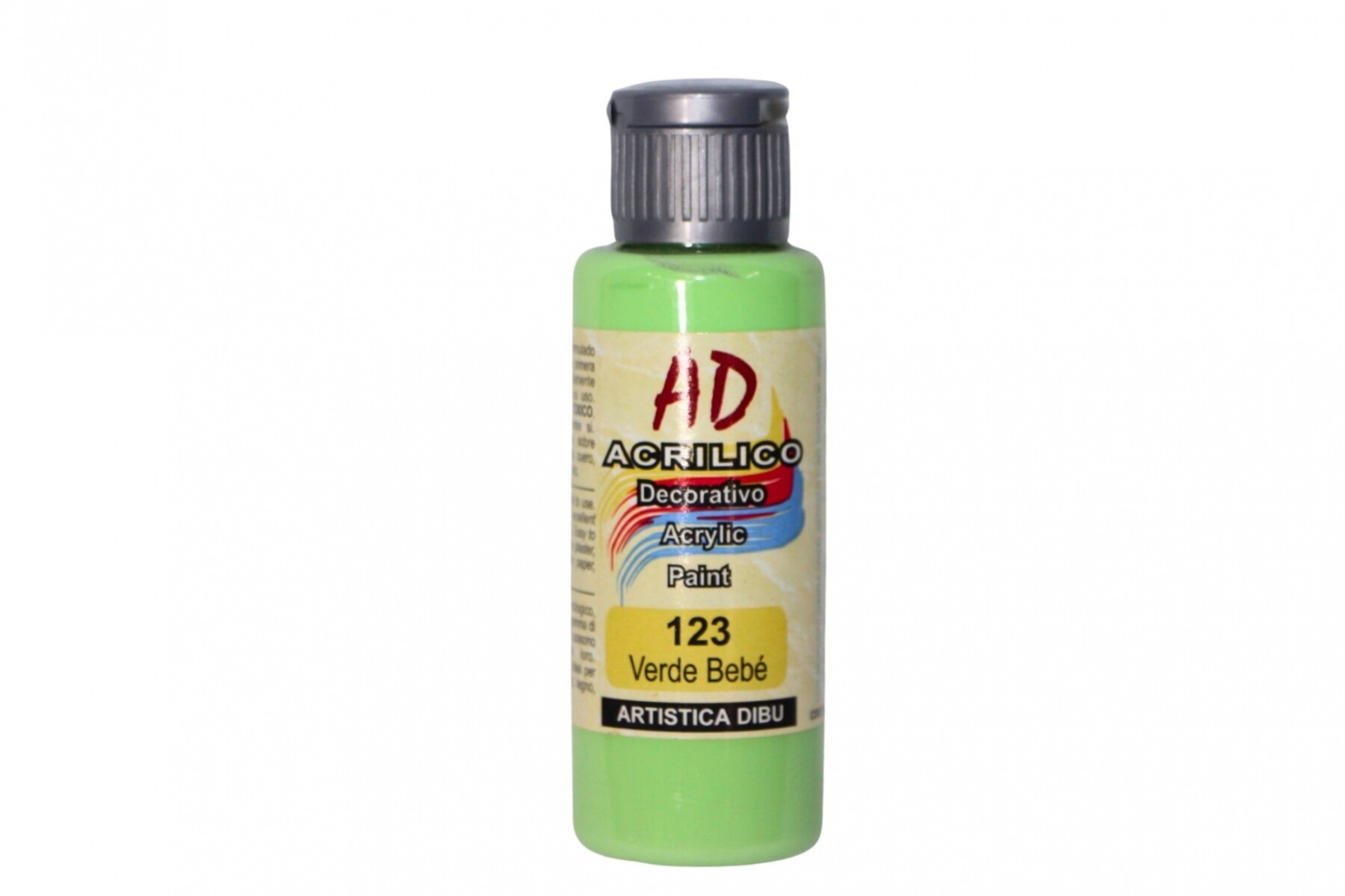 PINTURA ACRILICA ARTISTICA DIBU 60 ML. DIFERENTES COLORES - COLOR VERDE BEBE 123 