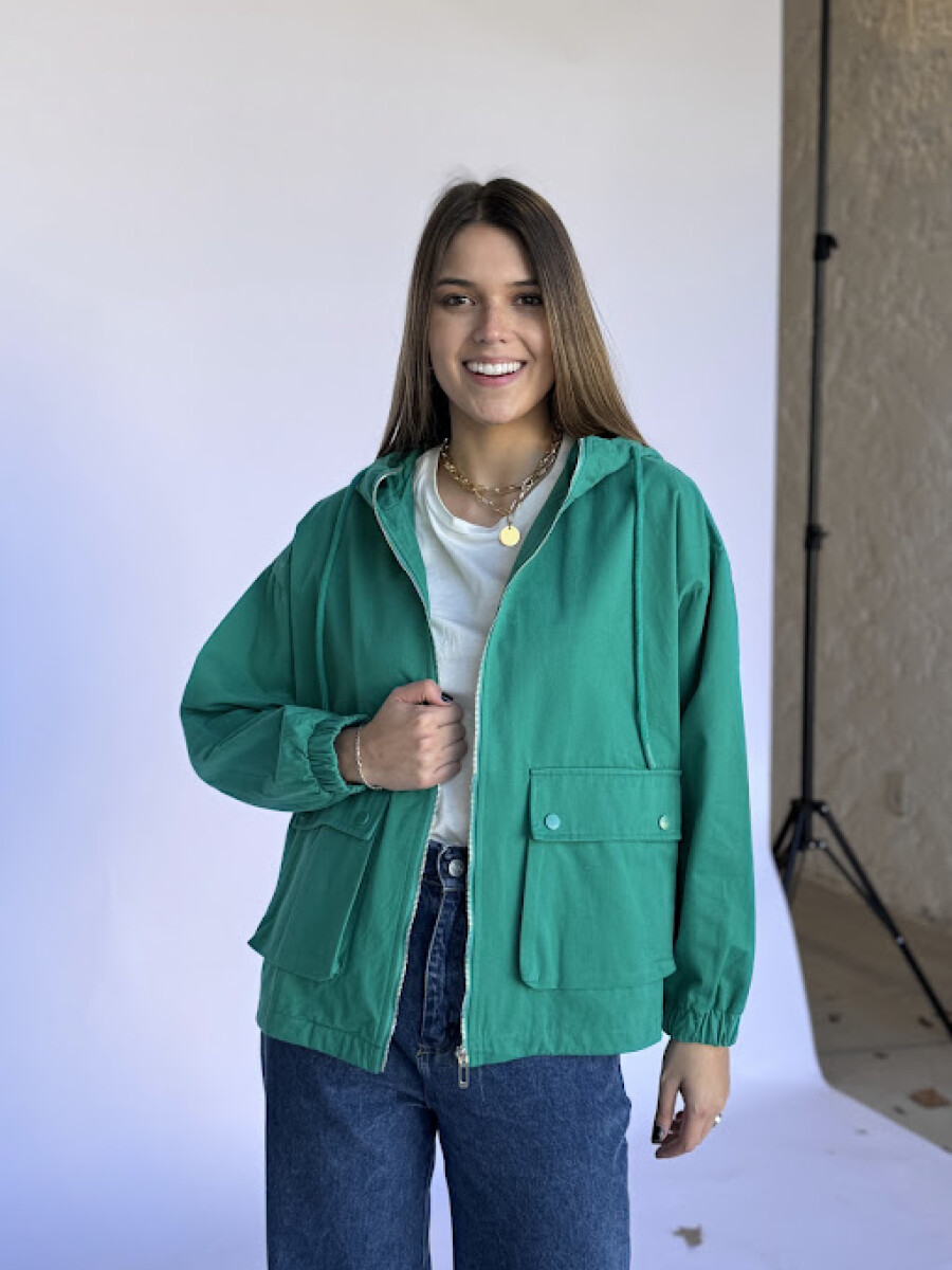 Campera Gabardina con cierre - verde 