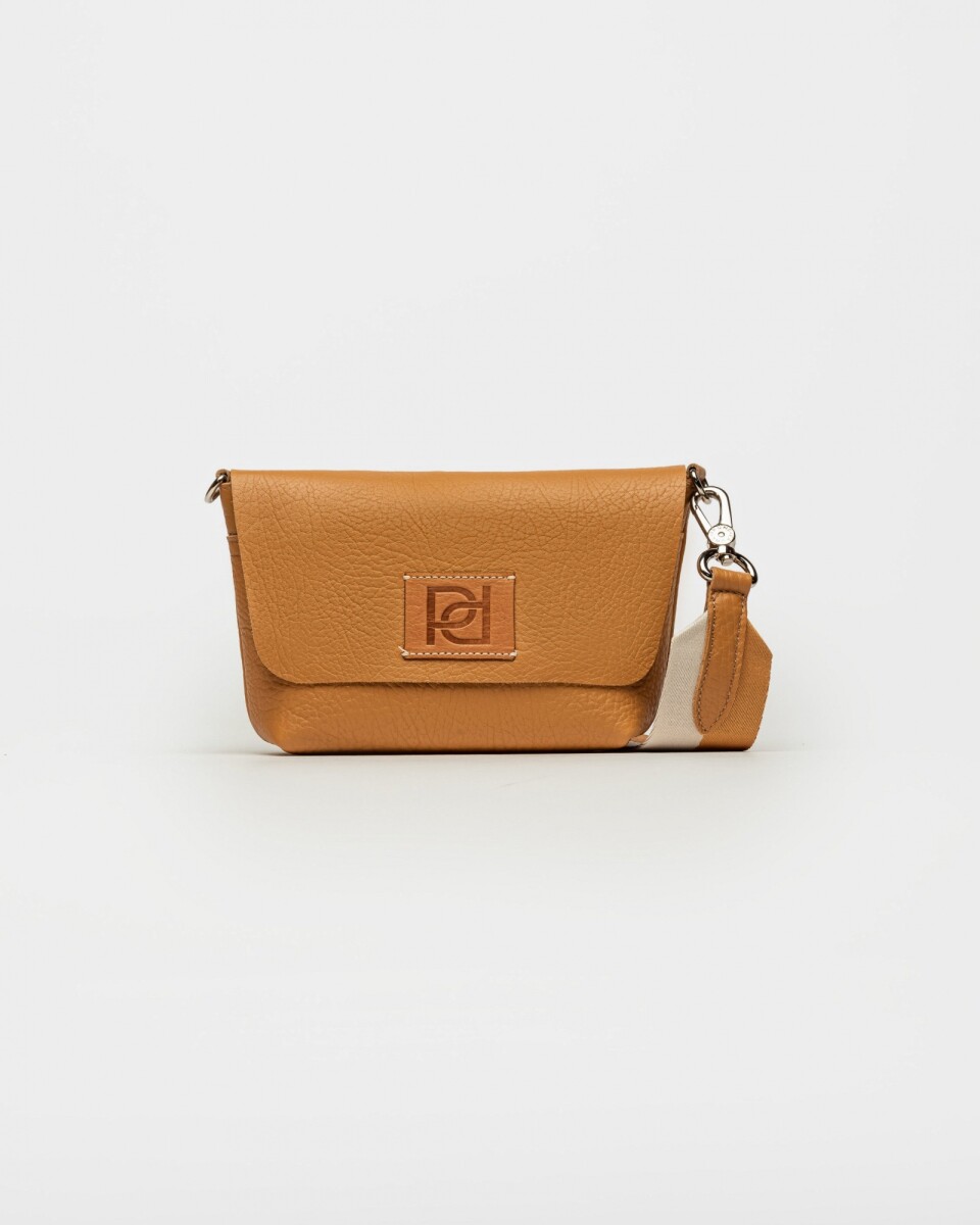Mini bag Nina en cuero graneado - Cuoio 