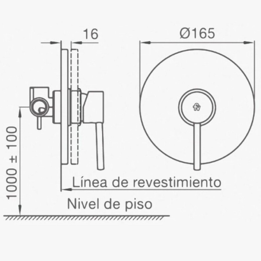 Grifería de Ducha Empotrada Monocomando Cromada Linea Lilo Grifería de Ducha Empotrada Monocomando Cromada Linea Lilo