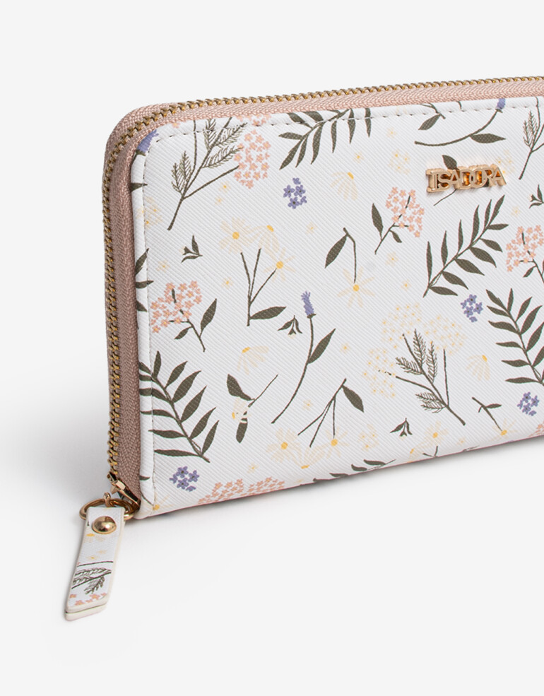 Ficheros Zip Round Billetera Fichero Flores - Estampado Flores